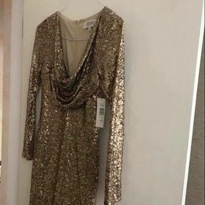 Stunning gold sequins Badgley Mishka dress size 8